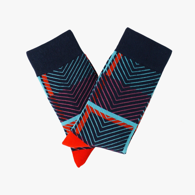 Blue Purple Pattern Socks