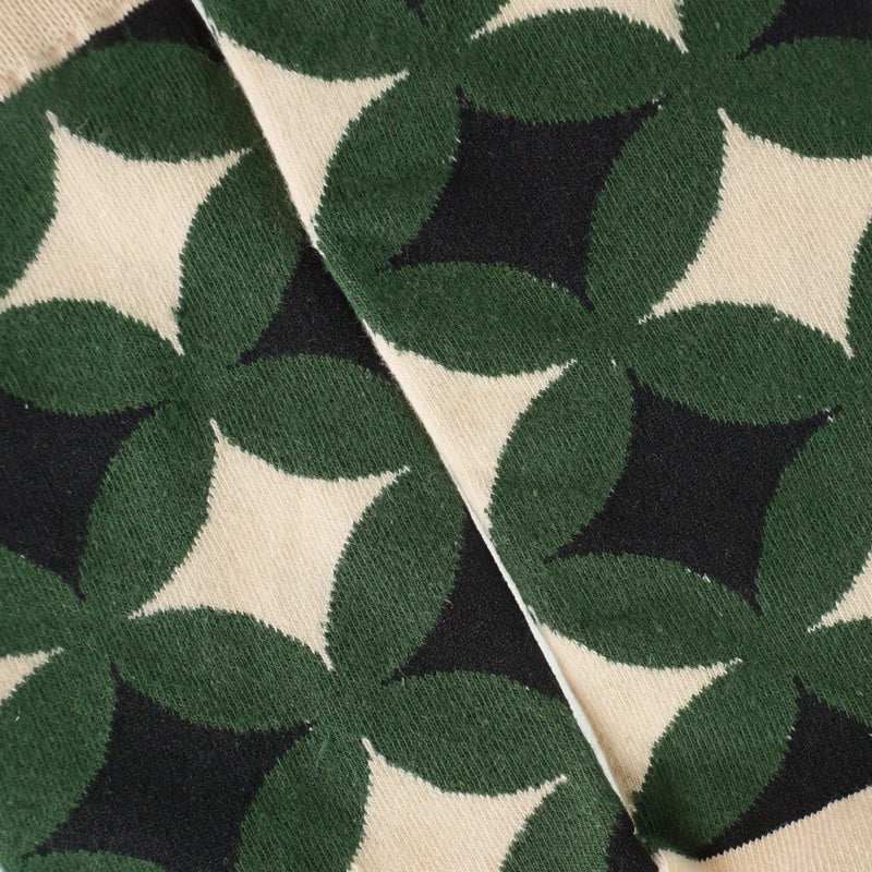 Dark Green Pattern Socks