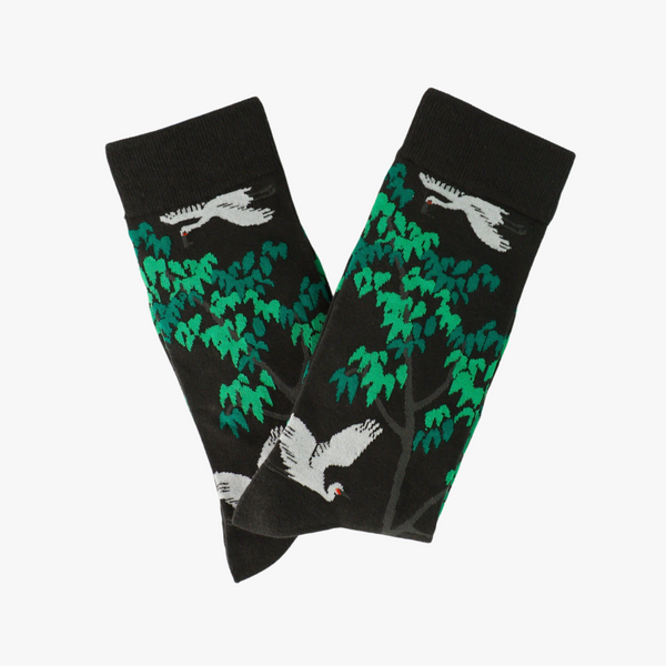 Cranes Pattern Socks